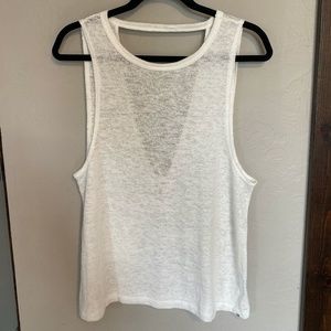 Billabong White Tank Top with Open Back